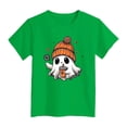 thumbnail image 5 of larppty Halloween Shirts for Kids Toddler Pumpkin Face Ghost Skeleton Cotton Tshirt Clothes (Green,6-7 Years), 5 of 5
