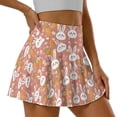 thumbnail image 3 of Xoenoiee Rabbit Bunny Egg Daisy Flower Print Pleated Tennis Skirts for Women Easter High Waisted Golf Skirt with Shorts Pockets Workout Athletic Skorts for Woman Ladies, 2XL, 3 of 6