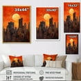 thumbnail image 4 of Designart "Dusk Glow Urban Panorama II" Skyscrapers Floater Framed Canvas Prints, 4 of 5