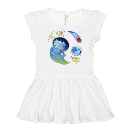 

Inktastic Triceratops in Space with Planets and Stars Gift Baby Girl Dress