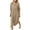 Khaki, variant on cfhntfmh Fall Dresses for Women Casual Lapel Neck Buttons down Shirts Dress Flowy Long Sleeve Side Slit Cotton Linen Dress