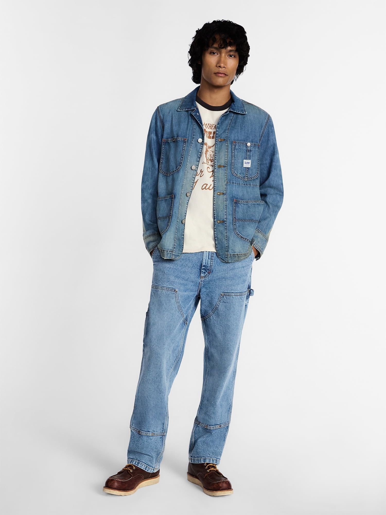 Kacey Lee Men's Denim Chore Jacket, Sizes S-2XL - Walmart.com