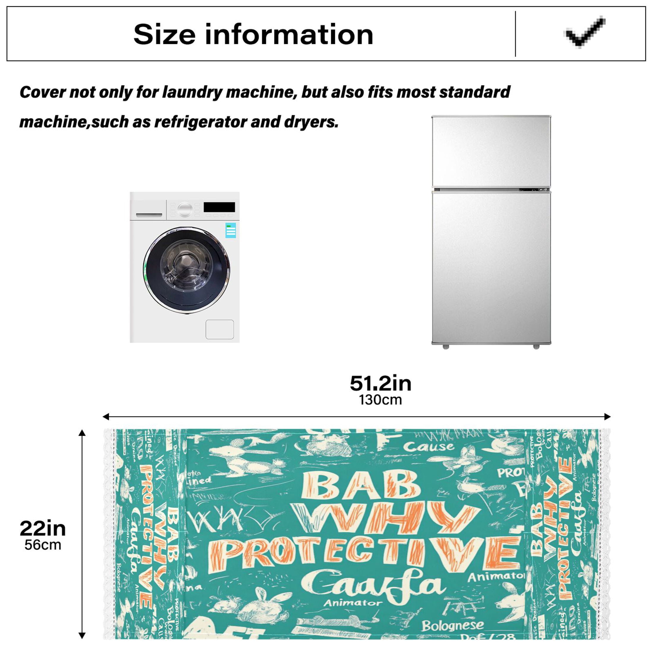 Bab Why ProtectiveWasher and Dryer Covers Dust-Proof and Oil Resistant Fridge Cover with 4 Storage Pockets Washing Machine Top Cover for Laundry Kitchen Home 51.2 x 22 In