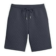thumbnail image 4 of Hogleaql Men's Casual Shorts Trendy Quilted Drawstring Relaxed Fit Shorts Summer Beach Textured Stretch Loose Fit Workout Shorts with Pockets Dark Gray L, 4 of 5
