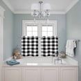 thumbnail image 3 of Black and White Checkered Kitchen Curtains Small Short 39 Inch Length, Farmhouse Buffalo Plaid Grommet Top Bedroom Living Room Curtains, Light Filtering Cafe Curtain Drapes 2 Panels Set 55''x39'', 3 of 9