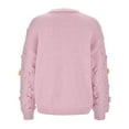 thumbnail image 6 of Cardigan Sweaters for Women Flower Embroidery Long Sleeve Button Knitted Sweater Coat Jacket Womens Cardigan Sweaters, 6 of 8
