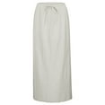 thumbnail image 4 of MIXUE Skirts For Women Summer Solid Color Elastic High Waist Drawstring Casual Midi Basic Bodycon Maxi Skirt Holiday-Wear,Beige,M, 4 of 5
