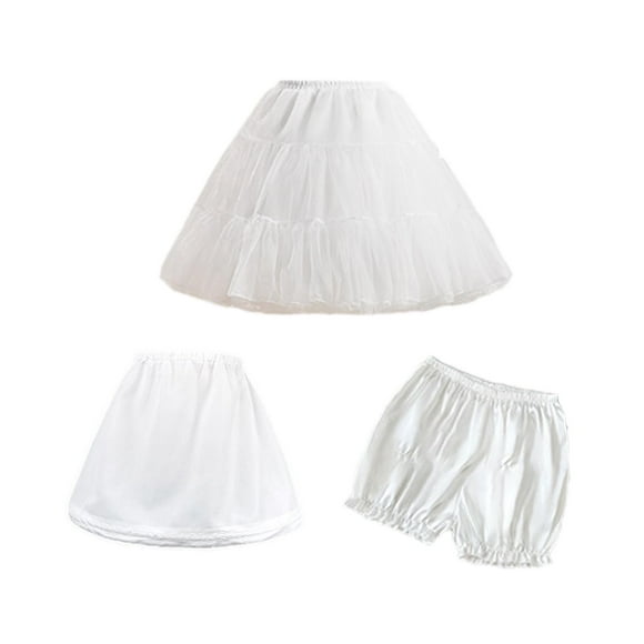 Conjunto de enaguas cortas para niñas con pantalones cortos, moda para fiestas, bodas, juegos de rol 45 centímetros