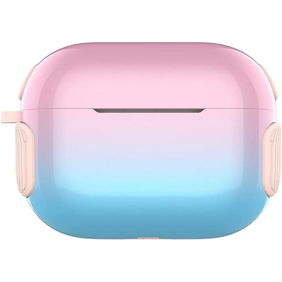 Airpods Pro Cace, Coque de Protection en Silicone et Coque Rigide avec Porte-Clés pour AirPod Pro 2019 (Rose)
