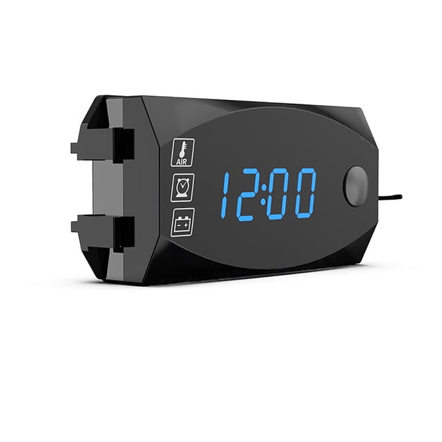 Medidor De Pantalla Led Digital 12V Voltímetro Reloj Termómetro Indicador Multifuncional Medidor De Panel Portátil Para Automóvil Motocicleta Al Aire Libre,3 En 1 Scienceny VI009003-02