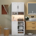 thumbnail image 1 of Kojooin 71 in Tall Kitchen Pantry Cabinet with Microwave Shelf and LED Light, Freestanding Storage Cupboard, 1 of 7