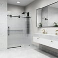 thumbnail image 4 of VIGO Elan 68 to 72 in. W x 74 in. H Sliding Frameless Shower Door in Matte Black with 3/8 in. (10mm) Fluted Glass, 4 of 14