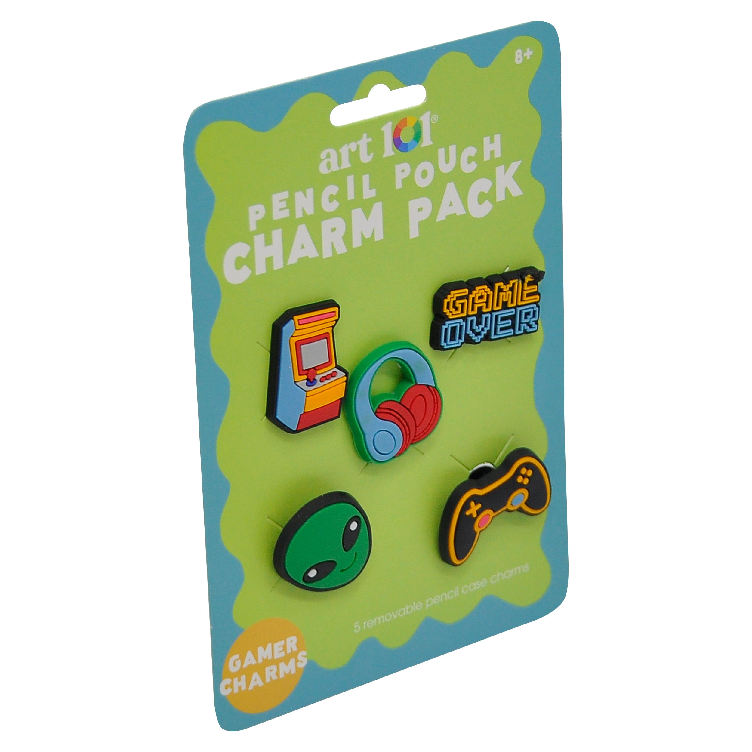 Art 101 Gamer Charms Floral Pencil Case Set, 5-Pack Back to School Accessory