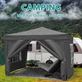 thumbnail image 2 of Ffz 10'X10' Folding Canopy With 4 Removable Sidewalls Outdoor Event Shelter Upf 50+ Gazebo Portable Tents For Parties Beach Camping Wedding Ez Pop Up Canopy Weight Bag + Carry Bag, 2 of 5