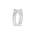thumbnail image 3 of FB Jewels 14kt White Gold Womens Round Diamond Ring Guard Wrap Enhancer Wedding Band 1/2 Cttw Size 5, 3 of 4