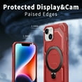 thumbnail image 2 of ELEHOLD Case for iPhone 15 Plus/14 Plus, Military-Grade Drop Protection Magnetic Phone Case with 360° Rotating Ring Stand,Red, 2 of 6