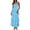 White-blue, variant on Spaghetti Strap Womens Floral Print Maxi Dresses Casual Sleeveless Ruffle Flowy Tiered Dress