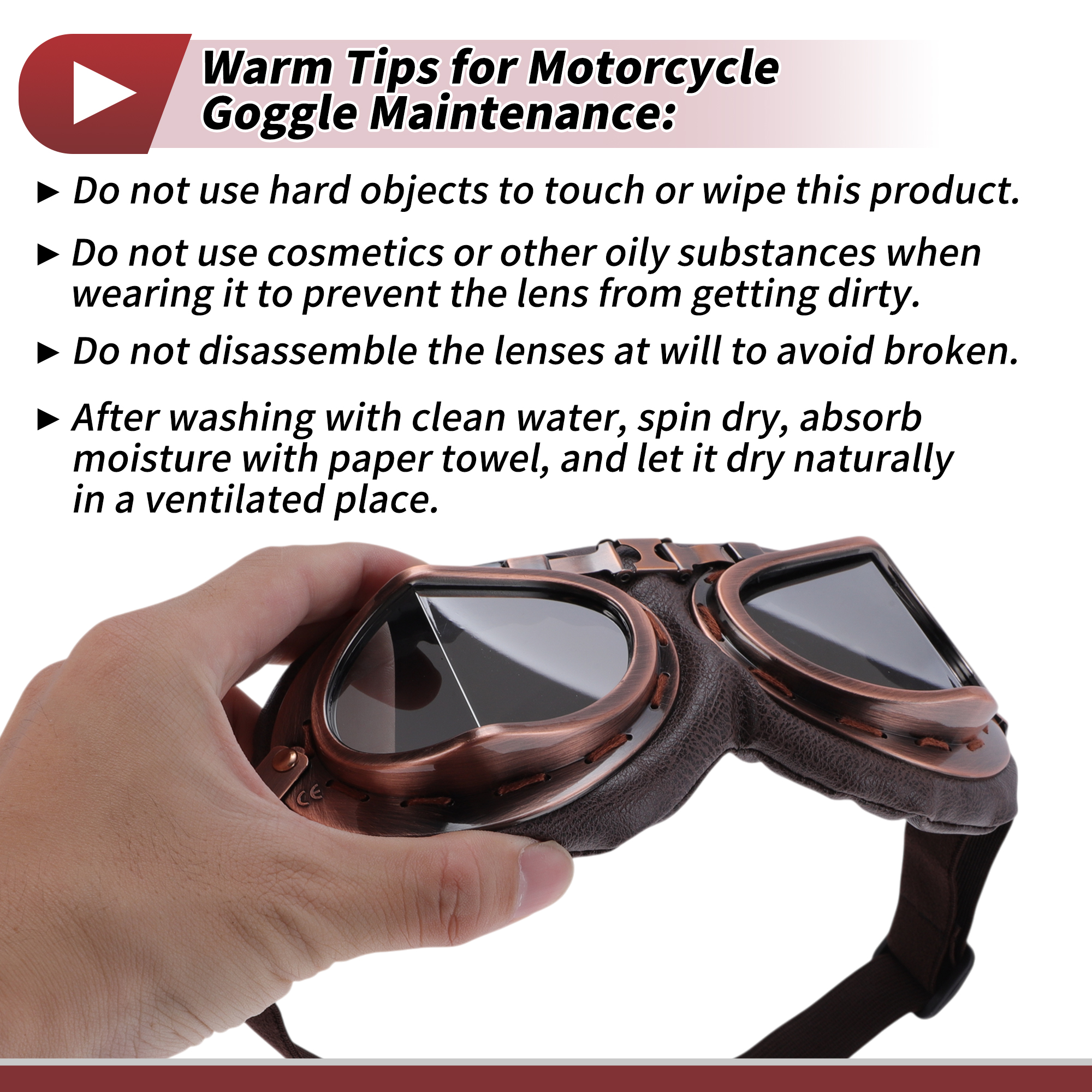 Unique Bargains 1 Set Motorcycle Riding Goggles Foldable PC PU Polyurethane Outdoor Sports Sunglasses for Motocross Dirt Bike ATV Silver Tone Lens Brown Frame