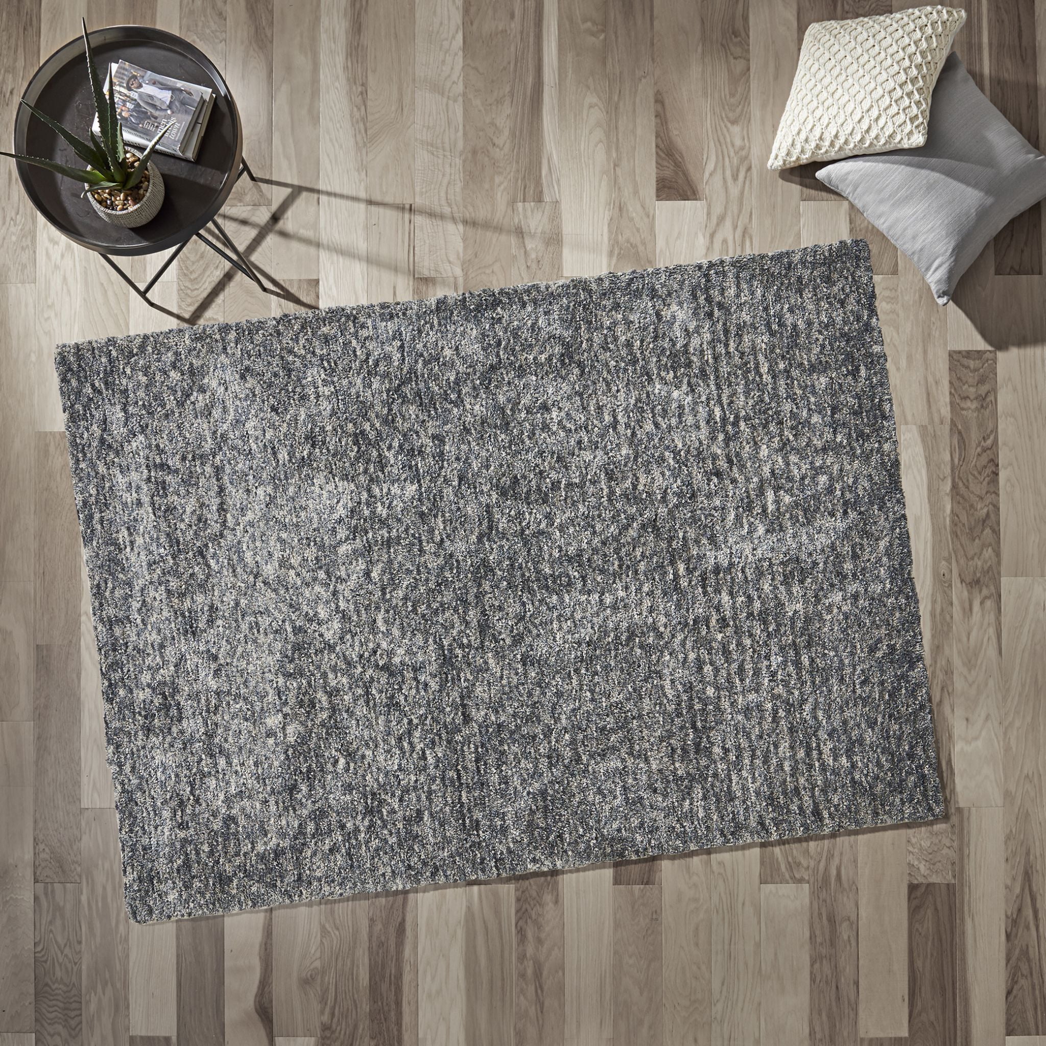 Better Homes & Gardens Heathered Shag Indoor Area Rug, Gray, 5'x7'