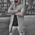 thumbnail image 2 of Suéter de cuello alto con capucha de color sólido para hombre, cárdigan de estilo europeo y americano para otoño e invierno, suéter para hombre, 2 of 6