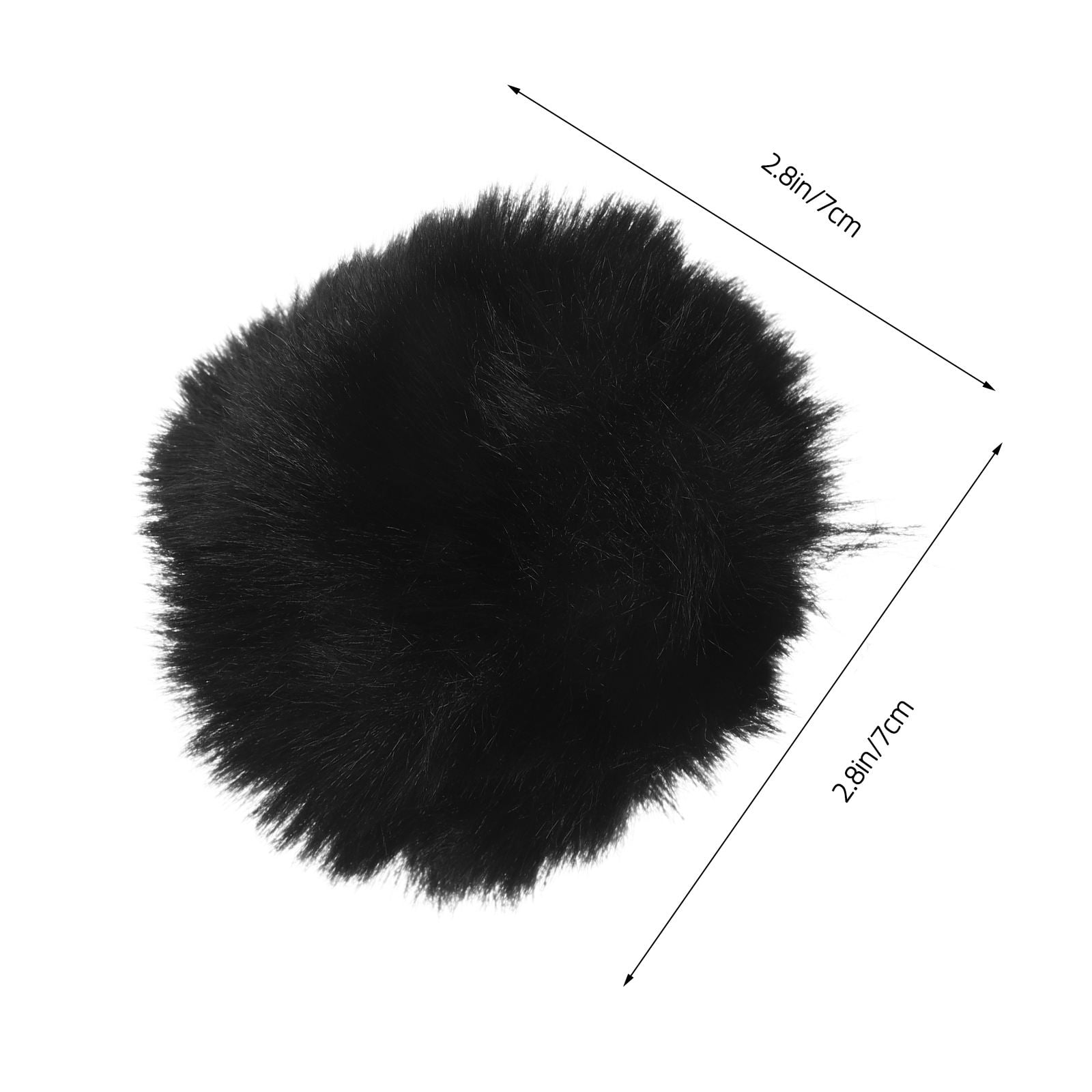 FOMIYES 40Pcs Black Faux Fur Pompoms for Craft Projects Hat Decorations and Jewelry Pendant Charms