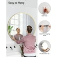 thumbnail image 6 of Lumora 30"x30" Round Wall Bathroom Mirror Wall-mounted Mirror with Aluminum Frame,Gold, 6 of 6