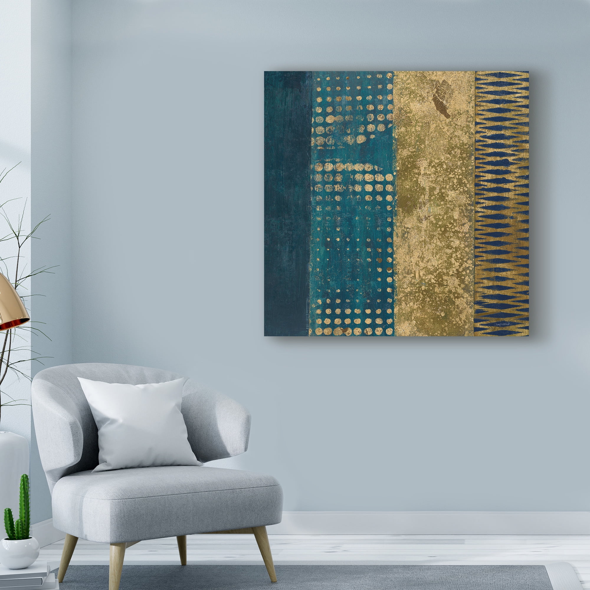 Trademark Fine Art 'Juxtapose III Metallic' Canvas Art by Cheryl Warrick