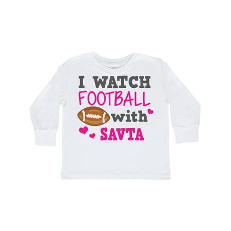 

Inktastic I Watch Football with My Savta Gift Toddler Toddler Girl Long Sleeve T-Shirt