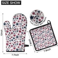 thumbnail image 6 of Red White Blue Baseballs and Stars Pattern Kitchen Oven Mitt and Pot Holder Sets 2 Pcs for Baking, Cooking and Grilling, Heat Resistant Up To 392 °F, 6 of 7