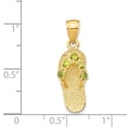 thumbnail image 2 of 14k Yellow Gold August Cubic Zirconia Flip Flop Pendant - Measures 25x8mm Wide, 2 of 2