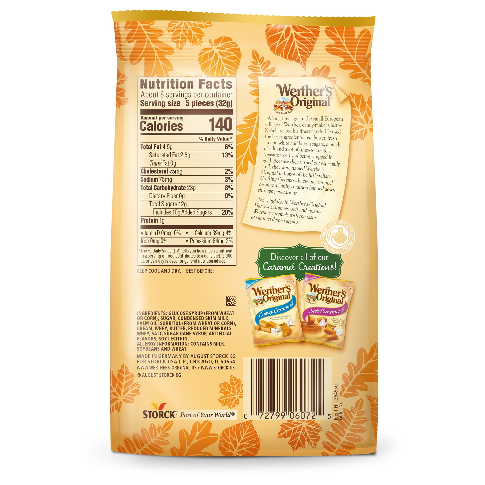 Werther's Original Harvest Caramel Apple Soft Caramel Candy, 8.57 oz.