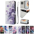 thumbnail image 4 of ELEHOLD For Motorola Moto G Stylus 5G (2025) Floral Embossed PU Leather Wallet Case,Magnetic Flip Folio Card Slots, Kickstand Wallet Case Cover with Wrist Strap,E, 4 of 8