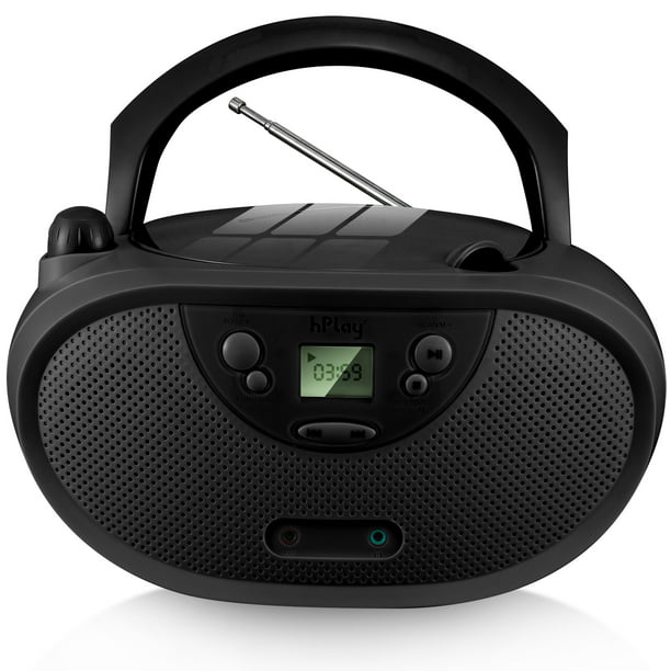 Smederij Omgaan instructeur hPlay GC04 Portable Top Loading Programmable CD/CD-R/CD-RW Boombox with  Digital Tuning AM FM Radio, LCD Display, Aux-in Port Supported. AC or  Batteries Powered (Batteries not Included) - Black - Walmart.com