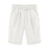 Plebaso Women's Knee Length Shorts Drawstring Casual Shorts with Pockets Solid Color Summer Beach Shorts
