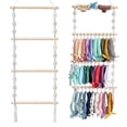 thumbnail image 2 of Hairpin Storage Rack Boho Style Classification Braided Hanging Tassel Space-saving Wood Hair Claw Clip Organizer Household Supply, 2 of 12