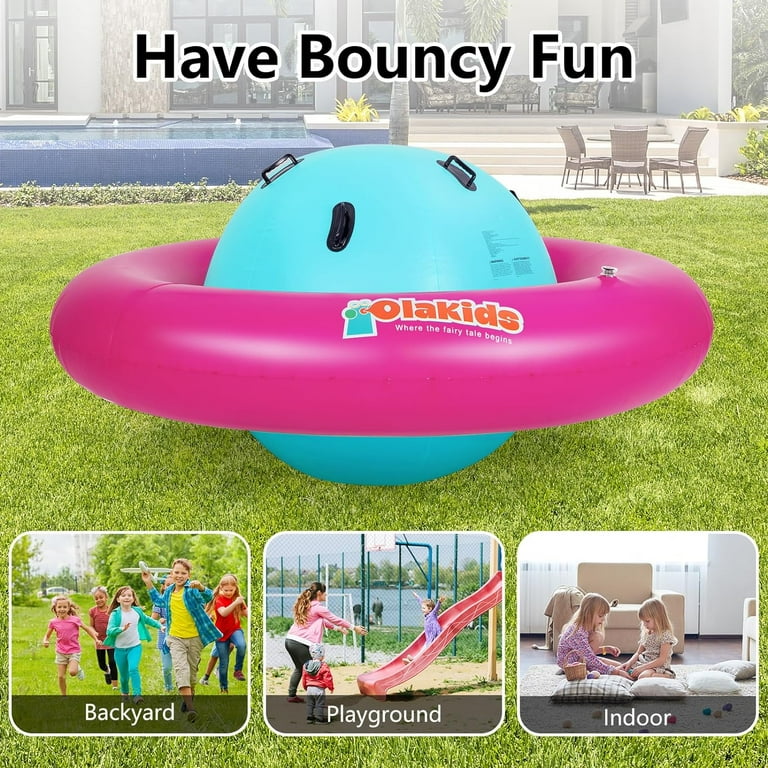 OLAKIDS 8FT Inflatable Dome Rocker Bouncer, Outdoor Playground