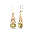 thumbnail image 2 of 7X5MM Oval Lemon Quartz 925 Sterling Silver Rose Vermeil Celtic Dangle Drop Mother's Day Gift Women Earrings, 2 of 4