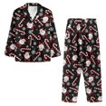 thumbnail image 3 of Kuiaobaty Santa Claus Candy Snowflake Print Pajama Sets for Women Comfy Lounge Set Long Sleeve Sleepwear Button Down Tops and Pants Nightgown Outfits with Pockets Holiday Party Pjs, Size XL, 3 of 7