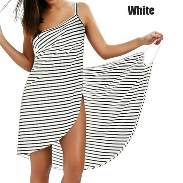 Calsunbaby Calsunbaby Plus Size Women Bath Robes Towel Striped Dress