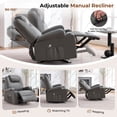 thumbnail image 5 of JMYMRY Recliner Chair with Heat and Massage, PU Leather, Adjustable Angle, Cup Holder, Side Pocket and USB Charge Port for Living Room, Grey, 5 of 9