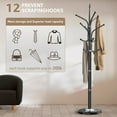 thumbnail image 2 of Heavy Duty Coat Rack with Marble Base, Freestanding Hall Coat Tree with 12 Hooks and 3 Adjustable Sizes, Metal Coat Rack Stand for Entryway, Bedroom, Office Hanging Purses, Coats, Scarves, Hats, 2 of 14