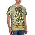 thumbnail image 4 of Yiaed Dinosaur Print Mens Short Sleeve Tight Fit T-Shirt, Crewneck Casual Tee-Small, 4 of 5