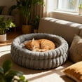 thumbnail image 2 of chaungfeng Cat Bed Kitten Bed, Washable Round Cat Beds for Indoor Cats, Soft Plush Faux Fur Pet Bed for Puppy and Kitten with Anti-Slip Bottom 15.75"x5.91", 2 of 6