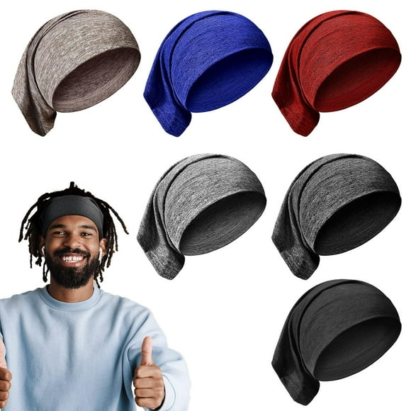 6 Pcs Spandex Dreadlock Cap Dreadlock Tube Bands Unisex Men Women Elastic Hair Dreads Head Wraps Headbands for Dreads Accessories, 6 Colors(Dark Color) Dark Color
