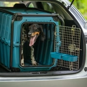 Mammoth Guardian Strong and Durable 36 Plastic Dog Kennel, Blue, Heavy-Duty Travel Crate