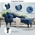 thumbnail image 4 of Christopher Knight Home 62" Luxury Velvet Chaise Lounge Bench with Pillow, Scrolled Backrest & Nailhead Trim, Navy Blue, 4 of 10