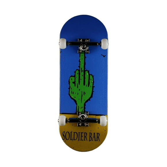 Soldier Bar Diapasones Completos (5 Layer Canadian Maple 34Mmx 98Mm Deck) Finger Skateboards (+34Mm Truck+Globular Wheels) (Cactus)
