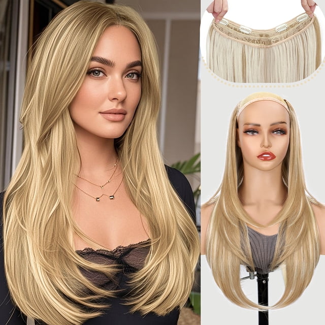Typpkmm ExtensióN De Cabello Rizado Largo SintéTico De 22 Pulgadas
