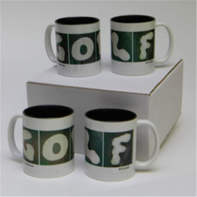 In the Sand Golf 11 Oz. Golf Mugs With Black Interior - Set Of 4