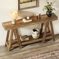 thumbnail image 6 of Tribesigns 70.87 Inch Farmhouse Console Table, 2-Tier Rectangular Accent Table Behind Couch for Living Room, Entrance, Foyer, Rustic Brown, 6 of 7